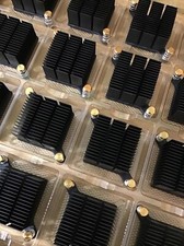 200 Pcs. 35mm x 35mm x 20mm Self Adhesive Heat Sink Cooling Aluminum Heatsink 