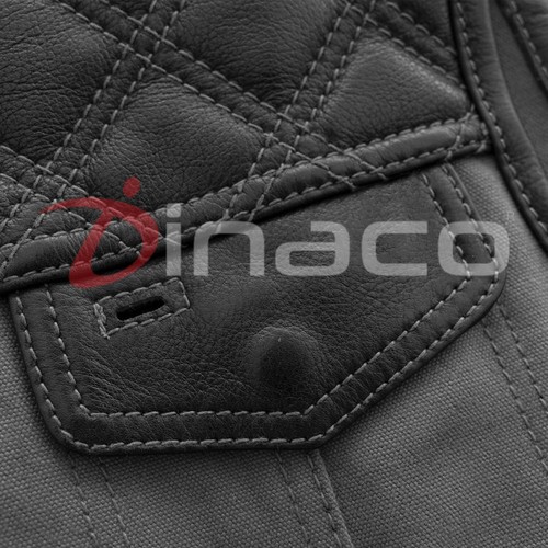 Biker Leder Gr Canvas Weste Motorrad Club Fahrausrüstung Vintage & robuster Style - Bild 2 von 7