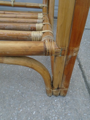 Modular Bamboo Sofa Mid century Modern Rattan 2 strands Retro Couch Calif-Asia - Picture 12 of 21