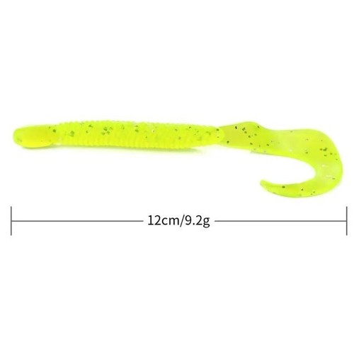 12cm curly tail soft lure bait LRF Grub Worm Jig Bass Pike (4 per pack) - Picture 4 of 10