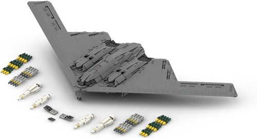 LEGO B-2 BOMBER - w/ instructions and weapons (reobrix)