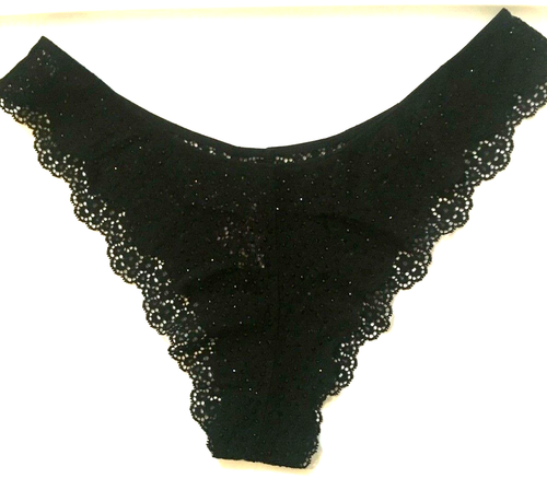 Victorias Secret Very Sexy Black Swarovski Brazilian Panties Size L Rhinestones - Picture 12 of 12