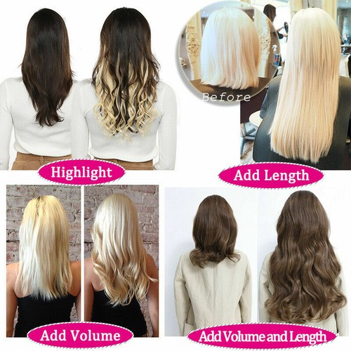 Tape In Hair Extensions Human Hair Invisible Skin Weft Natural Curly Hairstyle - Picture 9 of 71