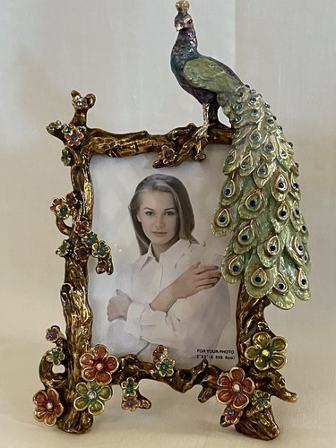 Ciel Collectables Peacock Picture Frame. Hand Set Swarovski Crystals - Picture 12 of 17