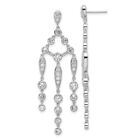 925 Sterling Silver Rhodium-plated Cz Chandelier Drop Dangle Earringsfor Mother