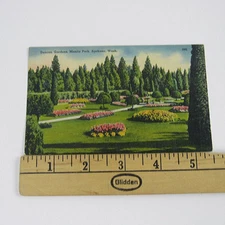  Postcard Duncan Gardens Manito Park Spokane Washington  Linen Front Vintage