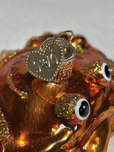 Old World Christmas OWC Orange Crab Ornament Glitter 3 Inch Excellent - Picture 3 of 9