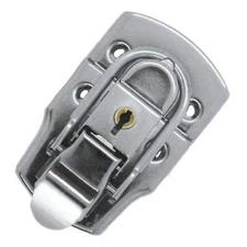 Mid-Size Lockable Briefcase Style Latch with Keys Nickel Plated