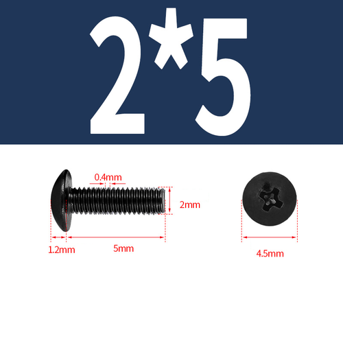 Tornillo de máquina de cabeza de armadura Phillips M2-M6 acero al carbono negro galvanizado - Imagen 11 de 65