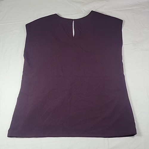DALIA Maroon Embellished V Neck Blouse Rhinestones Sleeveless Size Medium - Picture 11 of 12