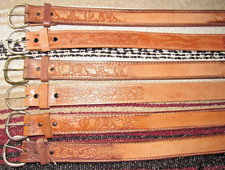 Vintage Western C M Co/Assorted Tooled Embossed Leather Belts 6 pc Size 26 NEW