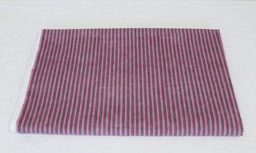 Indisch lila Hand Blockdruck läuft reine Baumwolle gestreift Stoff 2,5 Yard USA - Bild 3 von 11