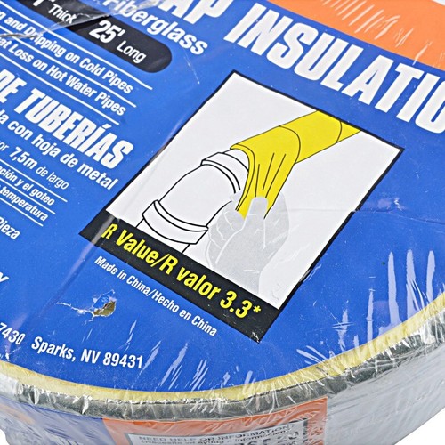 Frost King SP42XA Foil Backed Fiberglass Pipe Wrap 3" wide X 1" thick X 25' long - Picture 3 of 7