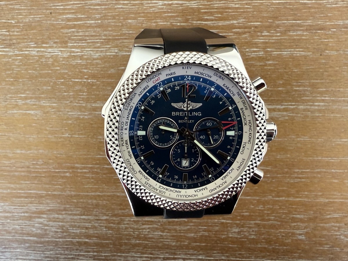 BREITLING BENTLEY GMT CHRONOGRAPH BLUE DIAL SPECIAL ED WATCH