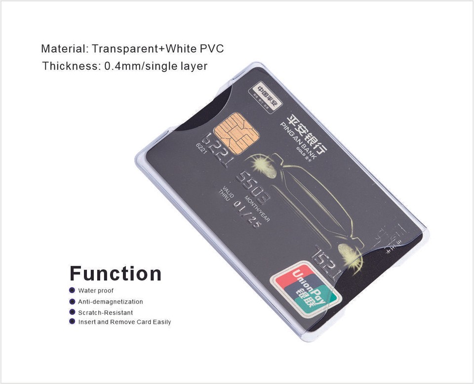 5Pack Hard Plastic Durable Card Holder Protector Sleeve for Credit