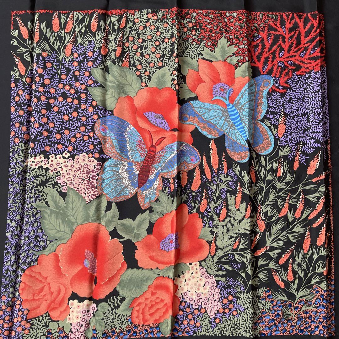 Christian Dior Scarf, floral pattern, butterfly, made