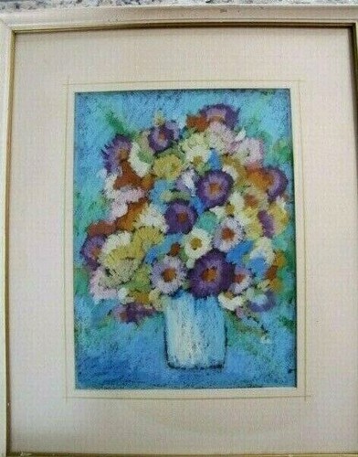 Original Pastel Painting of Flowers, Framed & Ready to Hang - Picture 2 of 4