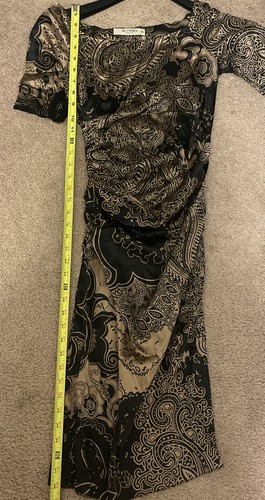 Etro festliches Urlaubskleid aus Seide gold metallic schwarz Paisley US klein Größe 4 - Bild 8 von 11