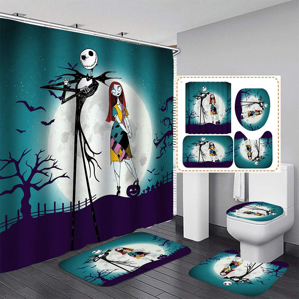 The Nightmare Before Christmas Bathroom Rugs Shower Curtain Mat