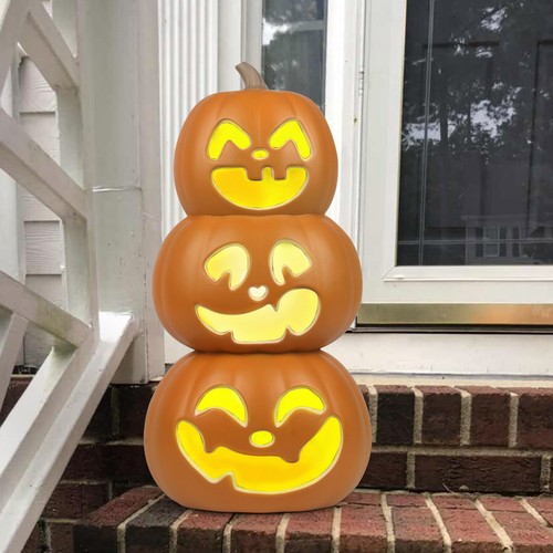 Lanterne di zucca Jack O illuminano zucche grandi illuminate decorazione Halloween esterno - Foto 63 di 69