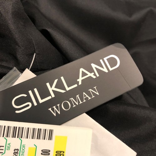 SILKLAND Mujer Talla 3X 100% Seda Negra Camisa Lentejuelas Bordado Forrado Nueva con Etiqueta - Imagen 8 de 10