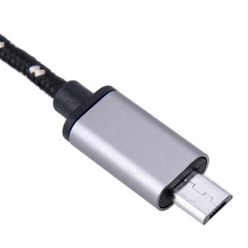 Aluminum Alloy Braided Micro USB Male to USB Female OTG Adapter Cable Cord - Picture 7 of 7