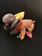 Slayer retired 2000 10in TY Beanie Babie Frilled Dragon stuffed toy MWMT 4307