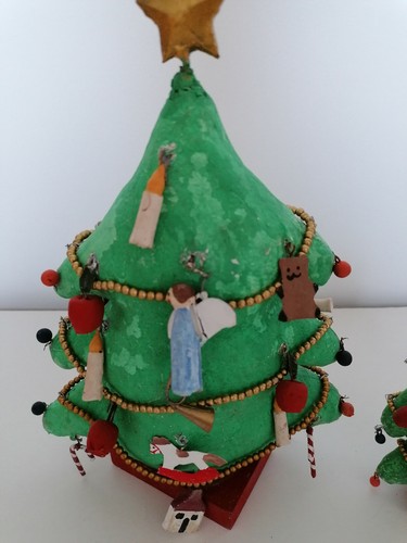 1 Weihnachtsbaum grün mit Deko Shabby chic,vintage Landhaus Canvas- Nic Duysens - Bild 11 von 12