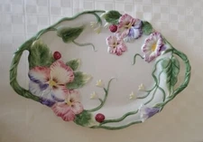 Fitz And Floyd Embossed Halcyon Oval Platter