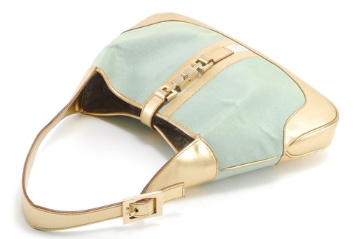 GUCCI Jackie Shoulder Bag Sherry Line Gold Canvas Authentic - Picture 5 of 10