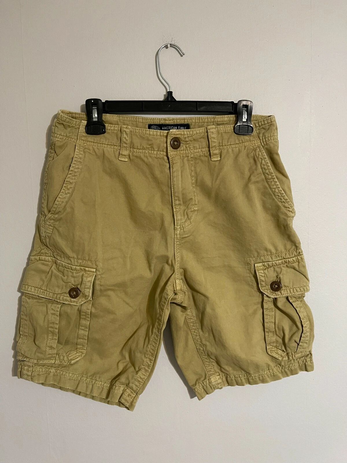 American Eagle AEO Classic Fit Military Beige Khaki Cargo Shorts - Men's 30