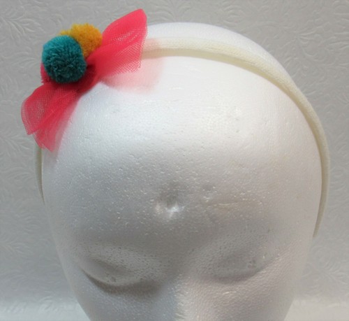 Girl's Headband Poms & Tulle Vintage New - Picture 3 of 4