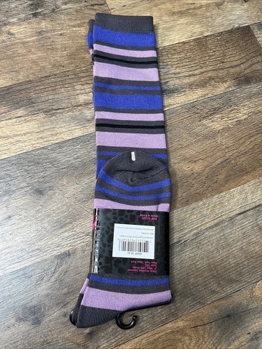Steve Madden gestreifte kniehohe Socken - 1 Paar Pack - Größe 9-11 - neu neu mit Etikett blau - Bild 8 von 10