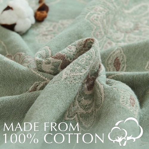 100% Cotton Throw Blanket for Couch 4 Layer Floral Embroidered Blanket - Picture 37 of 40
