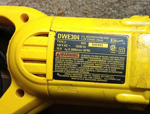 DEWALT Tools Reciprocating Saws DWE304R Cage Construction Demolition Corded - Picture 4 of 11