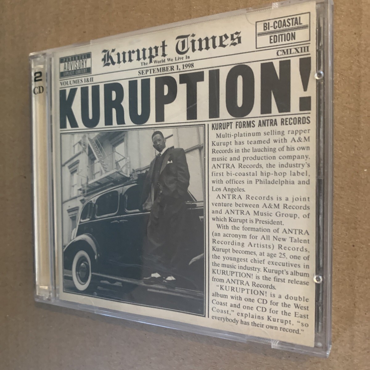 Kuruption! [PA] By Kurupt (2CD's, 1998, Antra Records) Bi