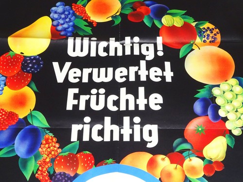 Vintage Plakat Poster VIERKA Verwertet Früchte richtig ! Tolle Farben 1950/60er - Bild 5 von 7