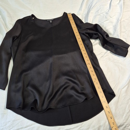 Eileen Fisher Black Velvet Long Blazer with Silk Long Sleeve Blouse MEDIUM - Picture 15 of 21