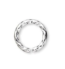 100 Silver Plated Brass 20 Gauge 6mm Twisted Round Jump Rings with 4.4mm ID
