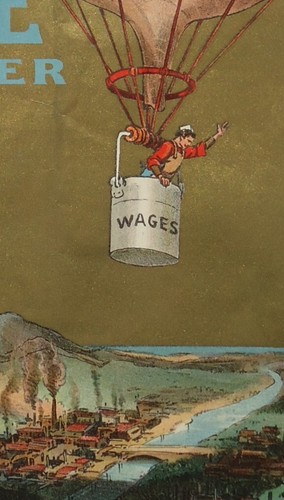 GREAT! 1909 Judge Mag Cover ~ When PRICES Go Up WAGES Go Up ~ Hot Air Balloon - Picture 2 of 5