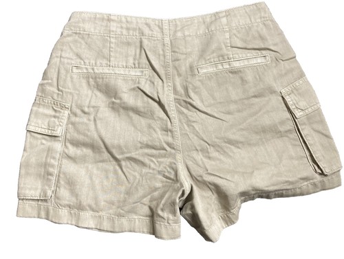 Pantaloncini cargo donna beige denim chiusura a bottoni vita 15 - Foto 2 di 5