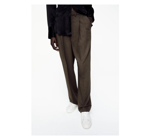 NWT Zara Size XS Light Brown Wide Leg Dad Pants 7149/251 - 第 1/5 張圖片