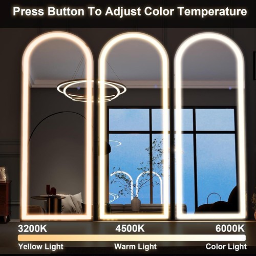71"x26"/64"x21"/60"x16"Mirror Full Length LED Light Free Standing Floor Mirror - Picture 17 of 59