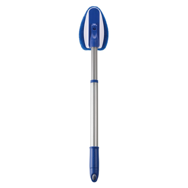 Tub Shower Scrubber Brushes Blue Silver Non Scratch Long Handle Cleaning Tools