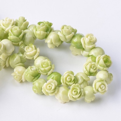 10pcs Rose Flower 6mm 8mm 10mm Resin Artificial Coral Beads For Jewelry Making - 第 13/16 張圖片