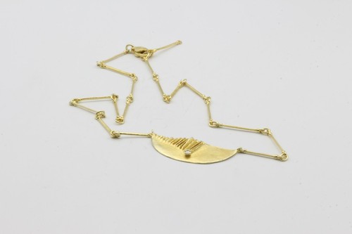 Women's 585 Yellow Gold Necklace/Necklace with approx. 0.04ct. Brilliant L. 380mm - Picture 3 of 6