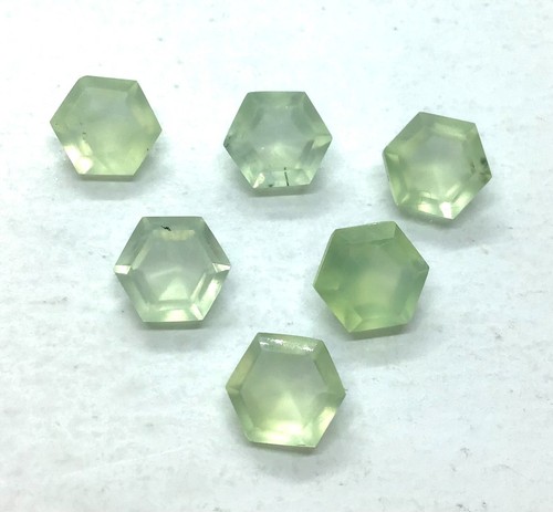 Piedra preciosa suelta AAA prehnita natural facetada corte hexagonal para surtido de todas las joyas - Imagen 14 de 16