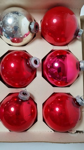 12 Shiny Brite Ornaments Vintage Christmas Mercury Glass Ball 2.5" Solid Colors - Picture 8 of 8
