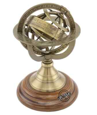 Compass Engraved Armillary Sphere Globe Nautical Antique Home Decor Gifts.
