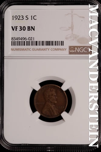 1923-S Lincoln Wheat Cent - NGC VF 30 BN - Scarce  No Reserve  #SLH23